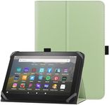 HoYiXi Universal Case for 7-8 inch Tablet Fire HD 8 2020/2022 & Fire HD 8 Plus 2020/2022 with Stand Folio and Hand Strap Protective Cover for 7"-8" Samsung Lenovo Android Tablet - Green