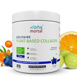 Alpha Mortal vegan collagen supplement for Women & Men | Type I, II | Hydrolyzed Collagen with Biotin, Vitamins C,E | For Healthy Skin, Joints & Muscles | Sugar Free, Gluten Free | 250 gms (Blueberry)