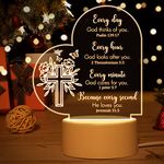 Christian Gift for Women, Acrylic Night Light Inspirational Gifts for Women, Religious Gifts Scripture Gifts for Women Men Friends, Night Lamp with Bible Verse and Prayers Gifts for Women Man Teacher