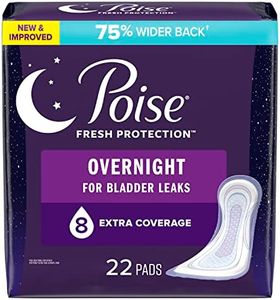 Poise Incontinence Pads for Women/Bladder Leakage Pads/Bladder Control Pads, 8 Drop, Overnight Absorbency, Extra-Coverage Length, 22 Count