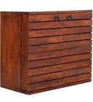 The Attic Perth Bar Cabinet|Hard and Soft Drinks Bar Storage Cabinet|Round Bar for Home |Honey Finish