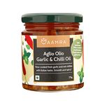 Aamra Gourmet Homemade Aglio Olio Garlic & Chilli Oil, No Artificial Preservatives, Gluten-Free- 175 Grams