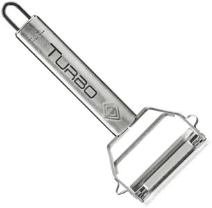 TURBO PRODUKTE Coupe-Juliennes Original Turbo-Éplucheur Julienne pour Légumes - Coupeur de Spaghettis de Courgette - Acier Inoxydable de Haute Qualité