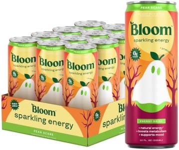 Bloom Nutrition Zero Sugar Energy Drink, Pear Scare, 12oz 12pk