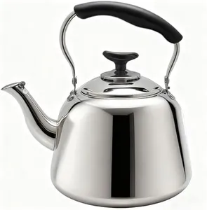 Lily's Home Stainless Steel Whistling Tea Kettle, Teapot for Stovetop, Pleasant Whistle Sound, Safe Handle, Tea Kettle for Stove Top, Whistling Tea Kettles for Boiling Water - 2L
