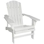 Sunnydaze Coastal Bliss Outdoor Painted Adirondack Chair - Natural Fir Wood Construction - Patio, Deck, Fire Pit, Garden, Porch and Lawn Seating - White