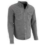 Milwaukee Leather Men's MPM1621 Grey CE Armored Flannel Biker Shirt, S