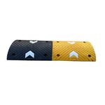 LADWA 75mm 1 meter Durable Rubber Un-Beakable Speed Breaker/Road Hump For Road Safety - (Yellow & Black)