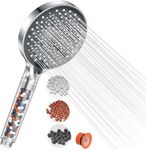 Shower Head, YEAUPR PRO 130mm Large Filter Showerheads High Pressure, 6 Modes Shower Head Powerful Flow for Low Pressure Hard Water, Water Softener Shower Head Improve Skin Hair for Home and Gym