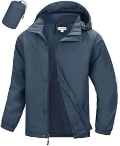 33,000ft Men's Packable Rain Jacket Waterproof Lightweight Raincoat Rain Shell with Hood for Outdoor Hiking Golf Travel