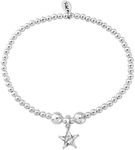 TRINK Brand Sparkle Star Sterling Silver Beaded Charm Bracelet