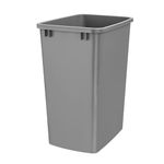 Rev-A-Shelf 35 Qt Under Sink Garbage Can for Base Kitchen and Bathroom Cabinet, Replacement Plastic Trash Bin for Laundry Rooms, Silver, RV-35-17-52