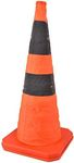 70cm Traffic Cones Collapsible Road Cones with Reflective Strip, Reflective Safety Cones Suitable for Traffic Management Vehicle Equipment, Good Recognition During Day or Night