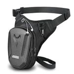 flintronic Leg Bag, Motorcycle Leg Bag, EVA Hardshell Durable Hiking Waist Pack, with Headphone Jack, Waterproof Multi-Function Sports Hip Bag for Men Women Cycling Running Traveling and Fishing