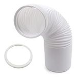 Portable Air Conditioner Hose with Ring, Universal Portable AC Exhaust Hose 15cm/5.9in Diameter, Portable AC Hose Extension Duct, Mobile Air Conditioning Vent Tube (White)