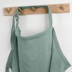 Blissful Diary Muslin Nursing Cover for Breastfeeding, Breathable Breastfeeding Cover up with Arch Neckline for Women, Nursing Apron (Roman Green)