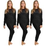 Angelina Womens Velvet Long Sleeve Thermal Set (3-Pack), T7917SET_3_S-M