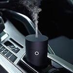 Car Diffuser USB Humidifier Ultrasonic Essential Oil Diffuser Cool Mist Air Refresher for Car Office Bedroom Bathroom (Flat Black)