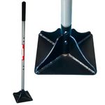 Heavy Duty Steel Tamper 8"x8" with 48 inch Handle and Rubber Grip Ideal Garden Landscaping Rammer for Earth Soil Asphalt, Gravel and Dirt Compaction Levelling Paver Tool Trash Tamper