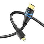 BlueRigger Micro HDMI to HDMI Cable (15 FT/ 4.5M, 4K 60Hz, HDR, Ethernet) - Compatible with GoPro Hero 7/6/5/4, Raspberry Pi 4, Sony A6000 /A6300 Camera, Nikon B500, Lenovo Yoga 3 Pro, Yoga 710