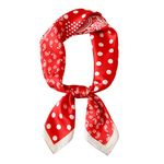 BRMM MIA 27.5"x 27.5" Scarf Women Head Scarf Silk Scarf Medium Square Scarf for Women Hair Sleeping at Night(Red Dot)