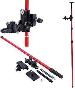 TOPWAY Barra Telescópica para Nivel Láser 115-300 cm Regulable Altura Puntal Telescopico Extensible Hasta al Techo, con Soporte y Bolsa de Nylon