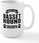 CafePress Worlds Best Basset Hound Grandpa Mugs 15 oz (444 ml) Ceramic Coffee Mug