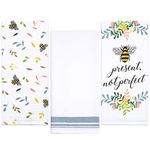 Sticky Toffee Cotton Flour Sack Kitchen Towels, Bee Prints, 3 Pack, 28 in x 29 in