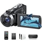 Video Camera Camcorder 4K 42MP 18X Digital Zoom IR Night Vision YouTube Camera Recorder for YouTube 3.0" 270° Rotating Screen Vlogging Camera YouTube with Batteries,LED Fill Light,Remote Control