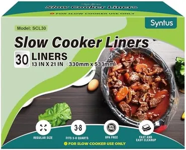Syntus Slow Cooker Liners, Cooking Bags Large Size Crock Pot Liners Disposable Pot Liners Plastic Bags, Fit 3QT to 8QT for Slow Cooker Crockpot Cooking Trays, 13"x 21" 1 Pack (30 Liners)