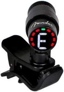 Fender "Bullet" Chromatic Clip-On Tuner For Guitar and Bass Guitar, LED Color Screen, Black