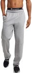 Champion Men's Powerblend Open Bottom Fleece Pants, oxford gray, Medium US