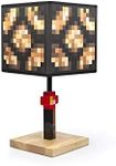 Minecraft Glowstone 14 Inch Corded Desk LED Night Light - Decorative, Fun, Safe & Awesome Bedside Mood Lamp Toy for Baby, Boys, Teen, Adults & Gamers - Best for Home's Bedroom, Living Room Or Office