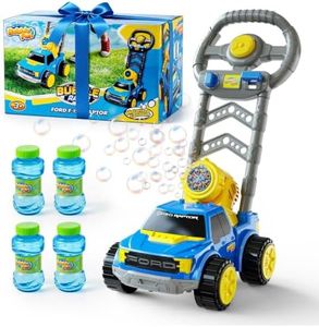 Make Kids Smile BUBBLE FUN Ford Bubble Lawn Mower Machine for Toddlers