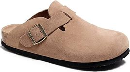 RBPWU Clogs for Women and Men,Womens Suede Clogs-Mules Womens/Mens House Slipers with Arch Support Brown