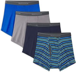 Fruit of the Loom mens SHORT LEG Boxer Briefs, Trunk - 4 pack Assorted, Medium US