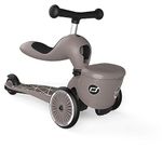 Scoot & Ride Unisex - Babies Highwaykick 1 Lifestyle Kickboard with Seat and Container (Brown Lines)