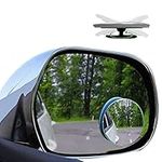 4Pcs Blind Spot Mirrors Car Accessories - 2" Round HD Glass Slim Frameless Convex Rear View Mirror, Wide Angle 360°Rotate 30°Sway Adjustable Stick On Mirror For All Cars, SUV, And Trucks.