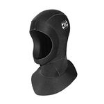 Neoprene Wetsuit Dive Hood Vented Bib Hood 3MM for Men Women, Water Sports Cap Warm Comfortable Slip-on for Snorkeling Surfing Scuba Diving Kayaking Swimming Sailing Canoeing (XL)