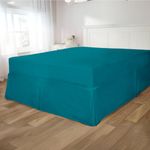 Rohi Percale Extra Deep Fitted Valance Sheet Double – 40 cm Pleated Valance Drop – Easy Care Double Fitted Sheet – Pleated – Fit over Mattress & Down to the Floor (Double, Teal)
