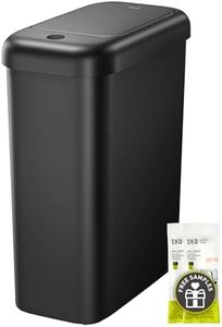 EKO 10 Liter Automatic Bathroom Garbage Bin with Lid, Slim Touchless Small Motion Sensor Rubbish Bin, Waterproof Trash Bin for Bathroom, Office, Kitchen, Black