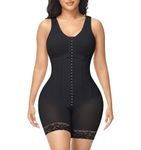 M MYODRESS Fajas Colombianas Moldeadoras Shapewear Tummy Control Post Surgery Compression Garment Postpartum Full Body Shaper, Black, XX-Large