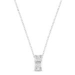 Silver Chest 925 Silver Pendant with Silver Chain | Pure Silver Necklace for Women Girls Men and Boys with AAA Cubic Zirconia stones | Eternity Ring Design