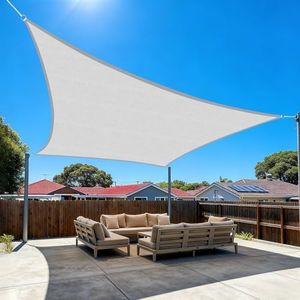 Amagenix Sun Shade Sail 16'X24' Rectangle Light Grey Heavy Duty UV Protection Breathable Canopy for Patio Lawn Garden Outdoor Use