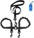 Yamibobo Dual Leash Free for 2 Dogs, Leash Splitter 2 Dog 360 Swivel Double Dog Walking Training Leash,Shock Absorbing Reflective Bungee