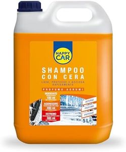 Happy Car - Shampoo e Cera Auto 5l - Lucidante e Protettivo per la Carrozzeria - Concentrato - Asciugatura Rapida - Profumato di Agrumi