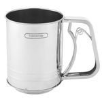 Farberware - Flour Sifter, 3 Cup, Stainless Steel Hand Crank Sifter with Fine Mesh Screen for Baking Flour, Sugar and Dry Ingredients
