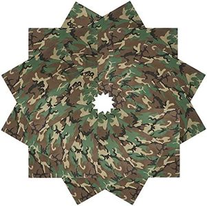 supcow 12 Piece Bandanas Paisley Novelty Handkerchief 100% Cotton Headwear, Camouflage, 22 * 22 Inces