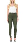 M17 Women Ladies High Waisted Denim Jeans Skinny Fit Casual Cotton Trousers Pants with Pockets (22, Khaki)