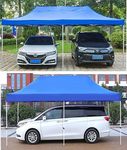 World of Wish® 20x10 ft Outdoor Portable Foldable Car Parking Garage Shelter Tent | Heavy-Duty Waterproof UV-Resistant Car Shed | Metal Frame Canopy for Cars, Bikes & SUV (3x6 Meter) (Blue)